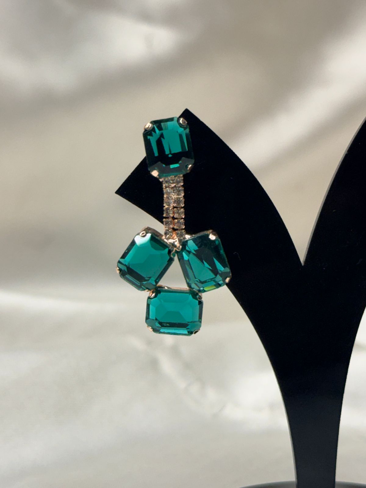 Emerald Green Geometric Drop Earrings,llb767