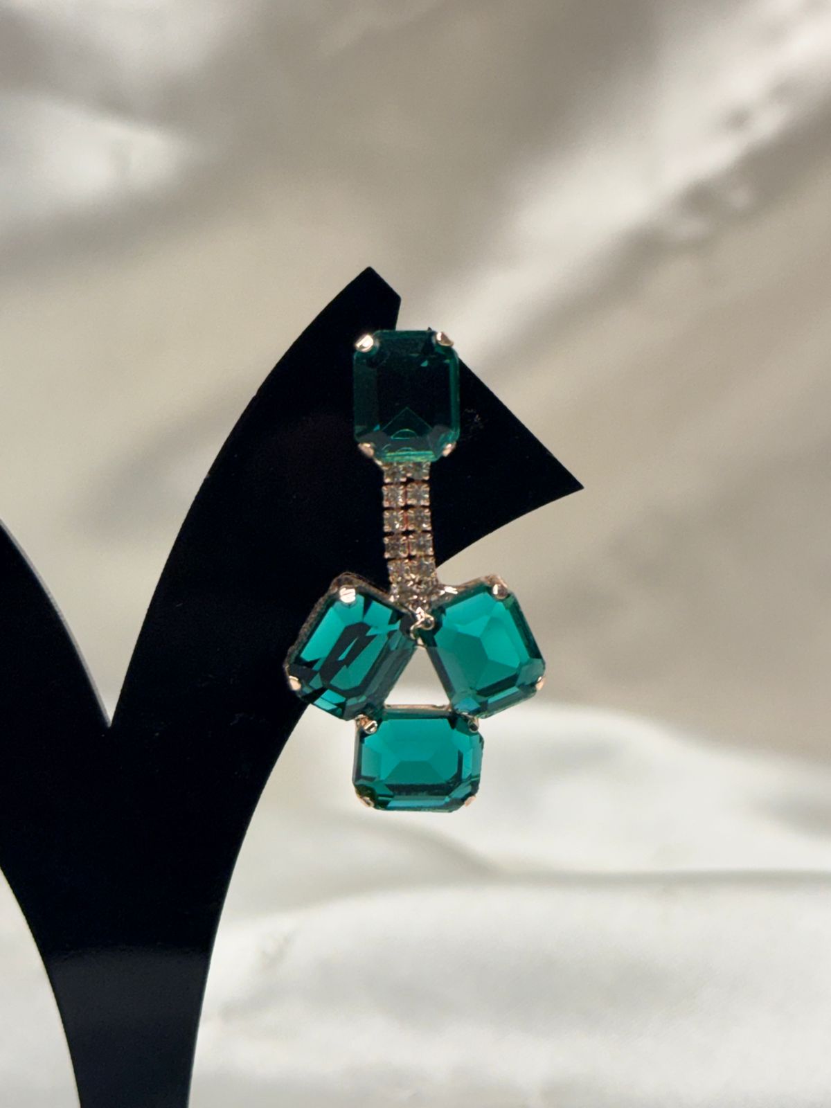 Emerald Green Geometric Drop Earrings,llb767