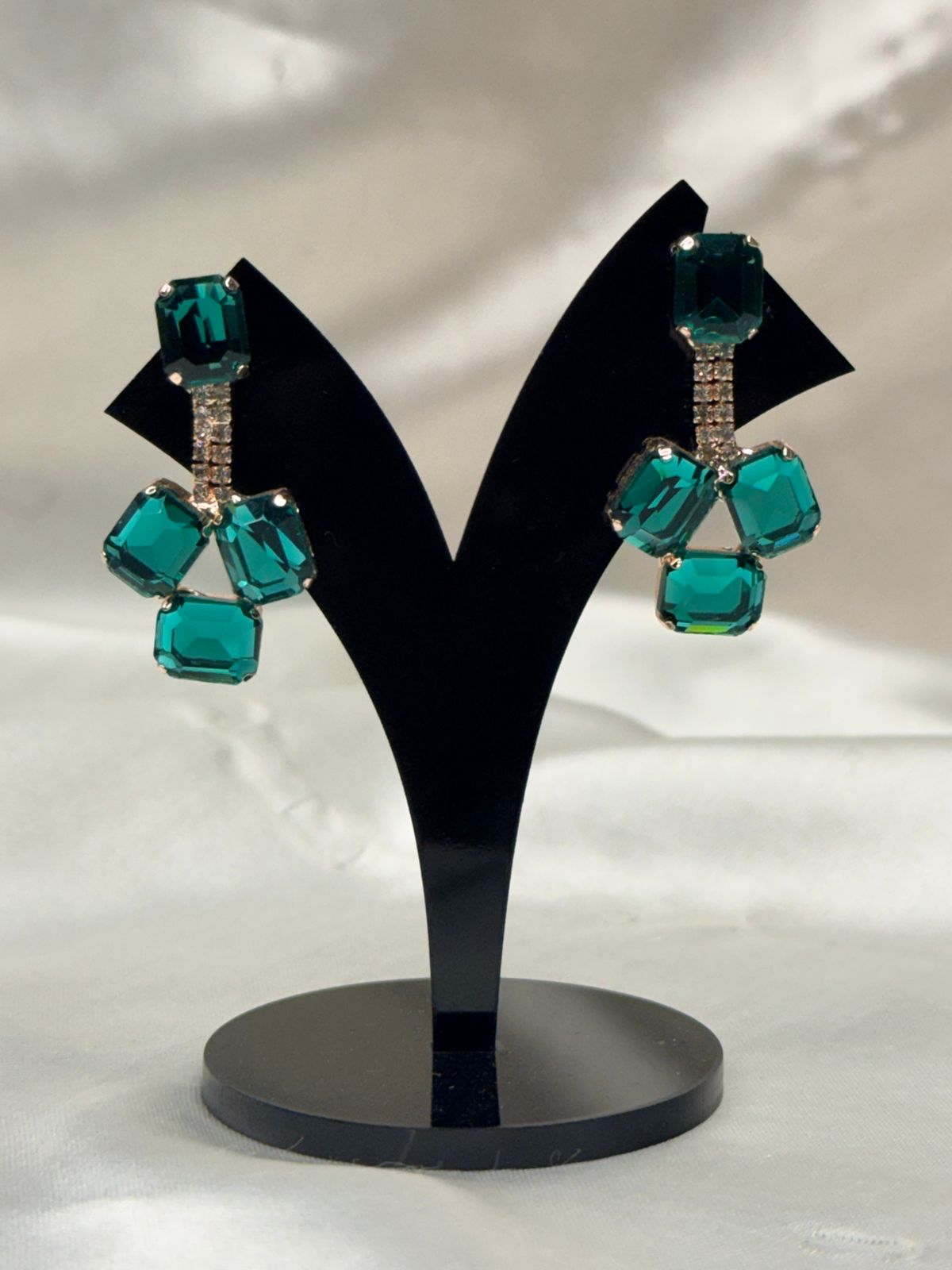 Emerald Green Geometric Drop Earrings,llb767