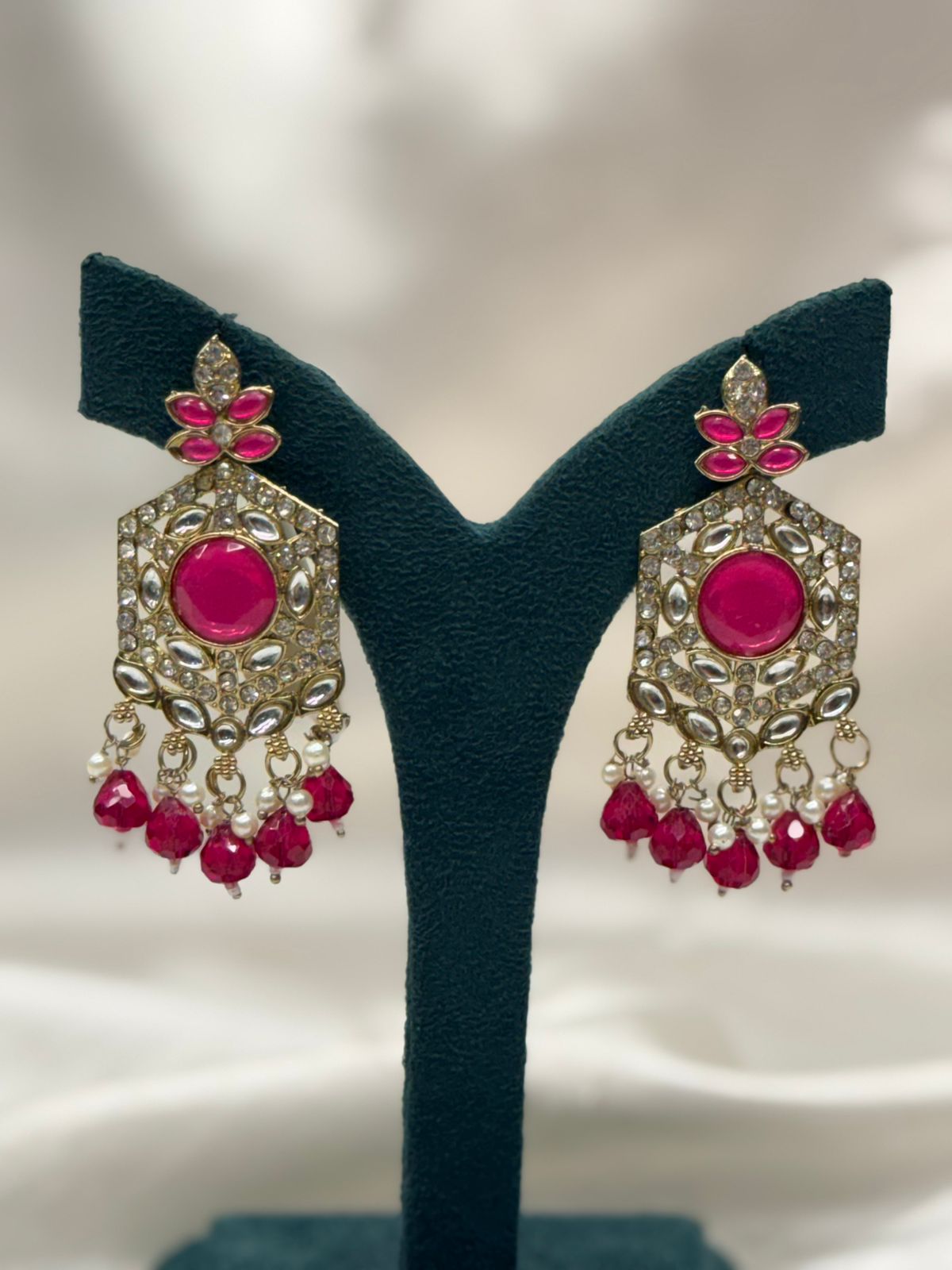 Royal Ruby & Kundan Statement Earrings,llb762