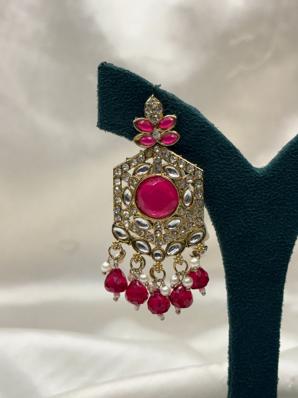Royal Ruby & Kundan Statement Earrings,llb762