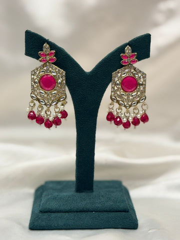 Royal Ruby & Kundan Statement Earrings,llb762