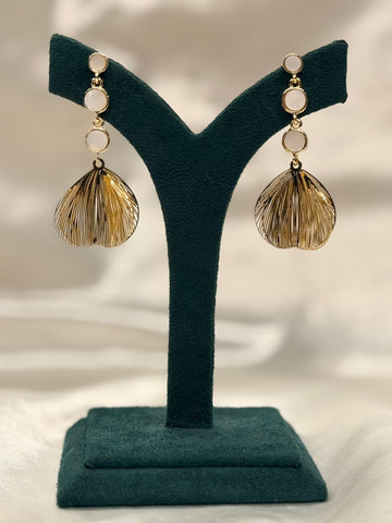 Elegant Gold Leaf Drop Earrings for Women,llb781