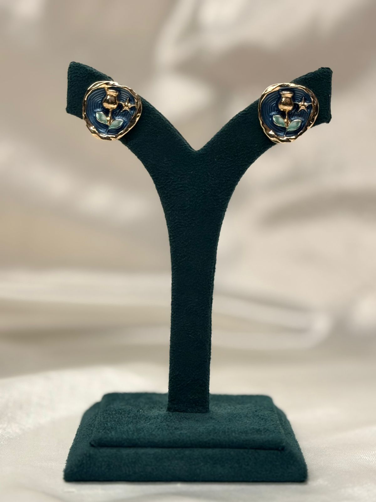 Ethereal Rose & Star Wax Seal Earrings,llb784