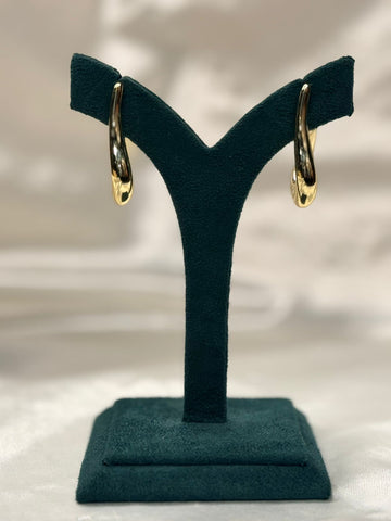 Bold Gold Teardrop Hoop Earrings,llb774