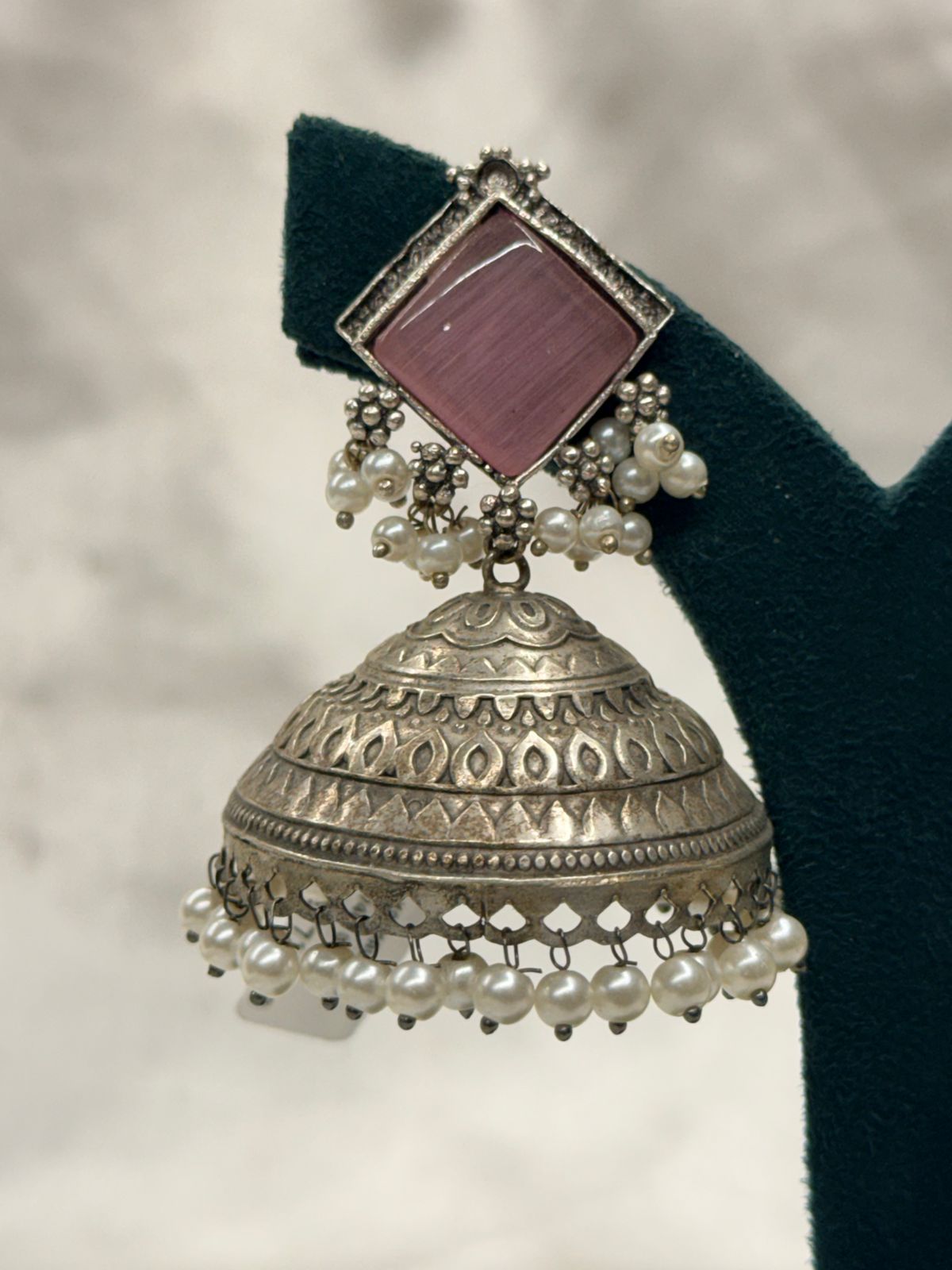 Antique Silver Jhumka Earrings,llb811