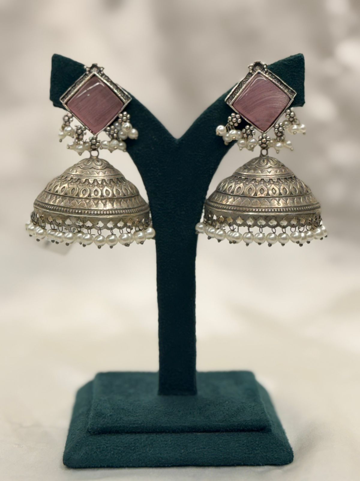Antique Silver Jhumka Earrings,llb811