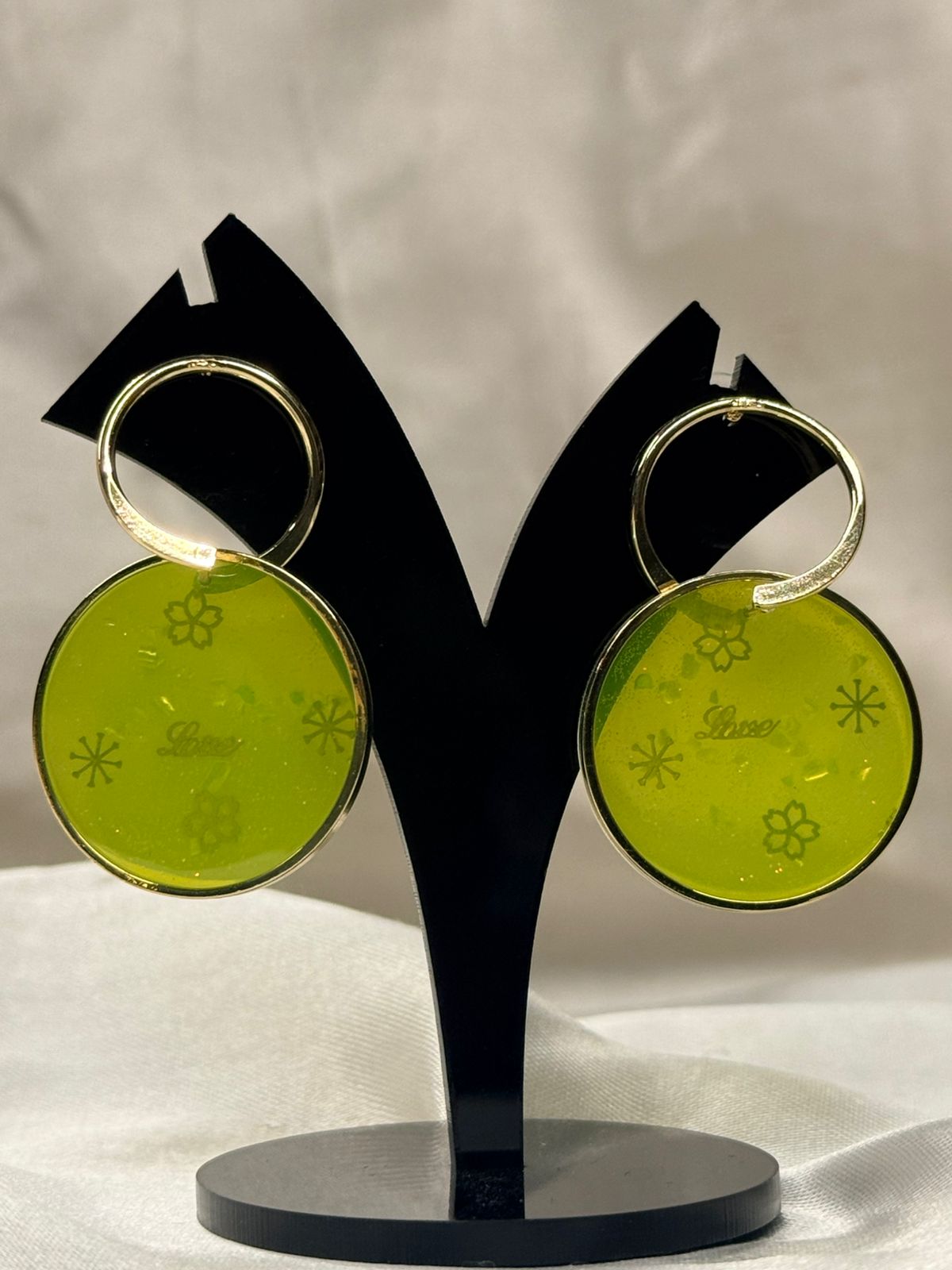 Stylish Green Round Drop Earrings for Women,llb814