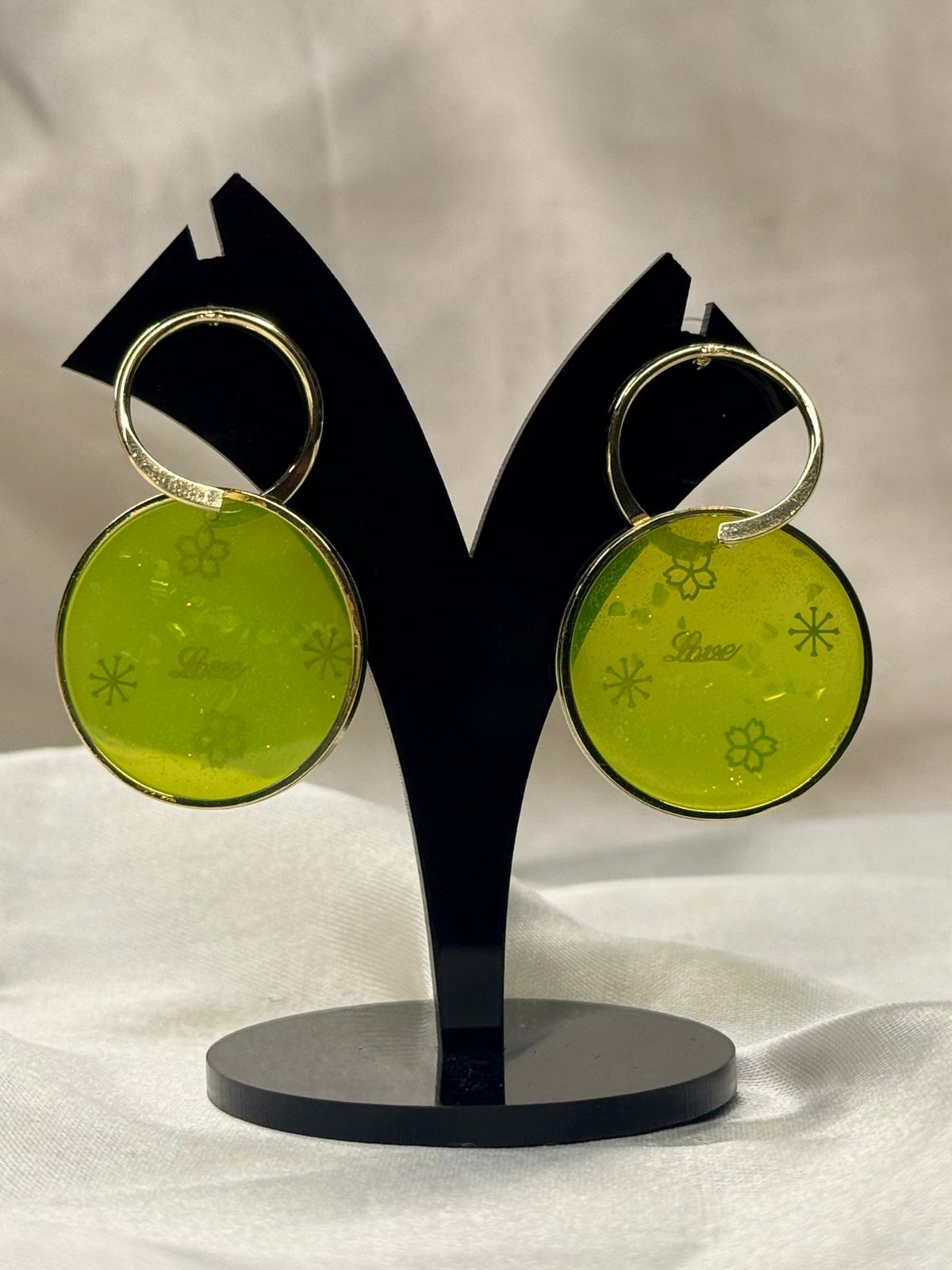 Stylish Green Round Drop Earrings for Women,llb814