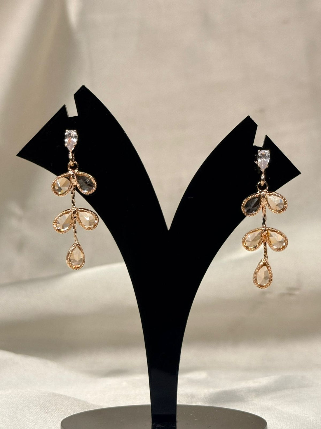 Rose Gold Crystal Drop Earrings,llb820