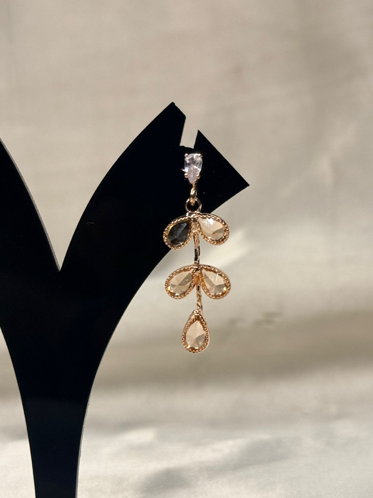 Rose Gold Crystal Drop Earrings,llb820