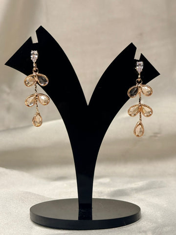 Rose Gold Crystal Drop Earrings,llb820