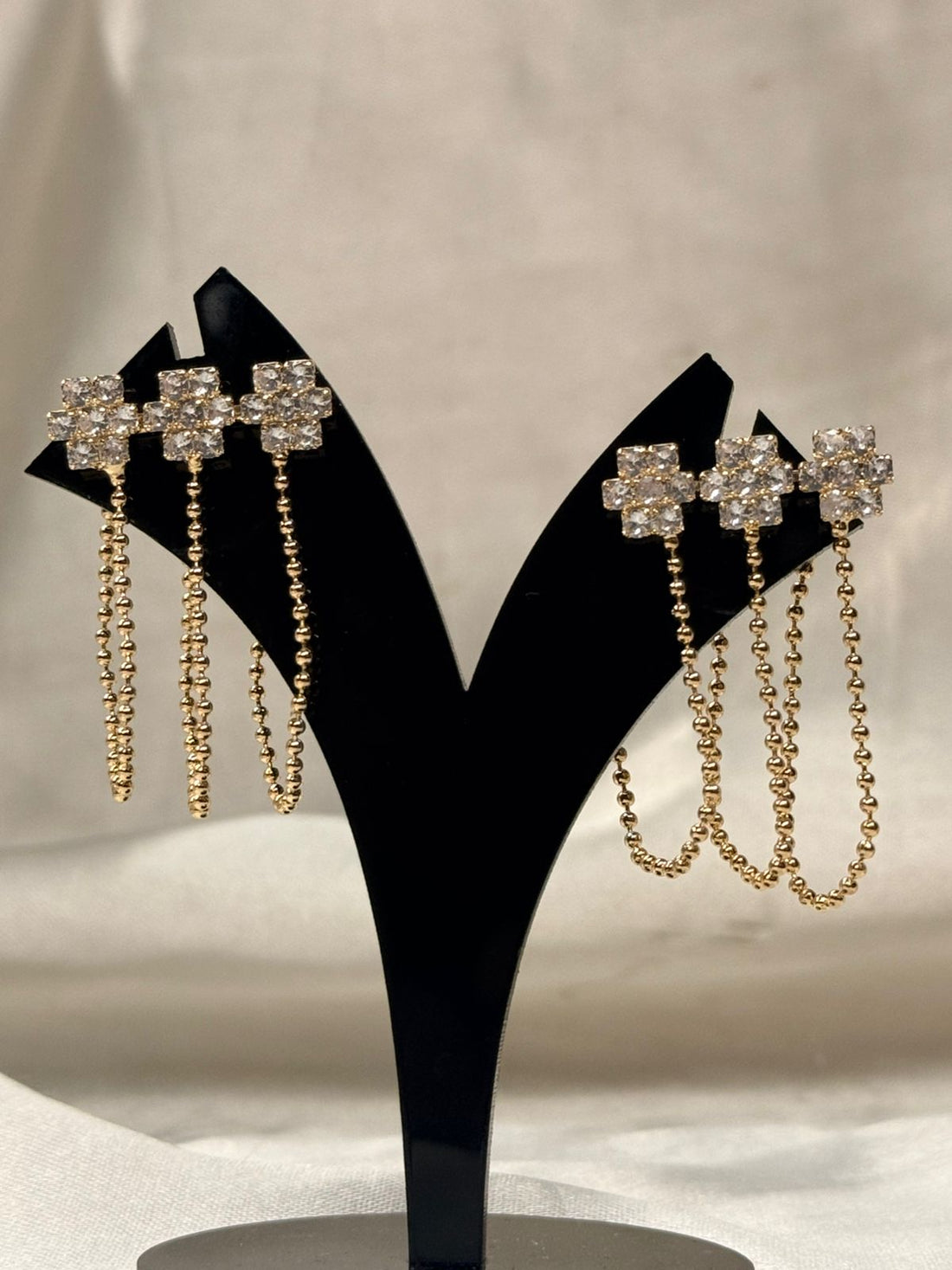 Elegant Gold Plated Floral Drop Earrings,llb825