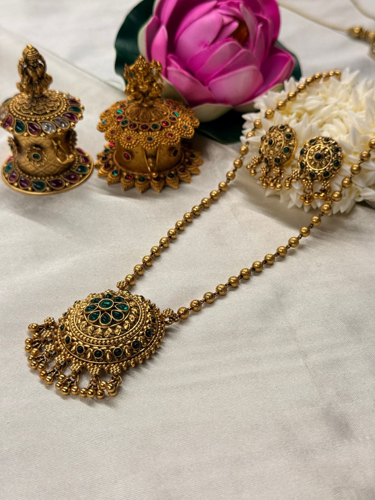 Antique Gold Temple Jewelry Set,llb828
