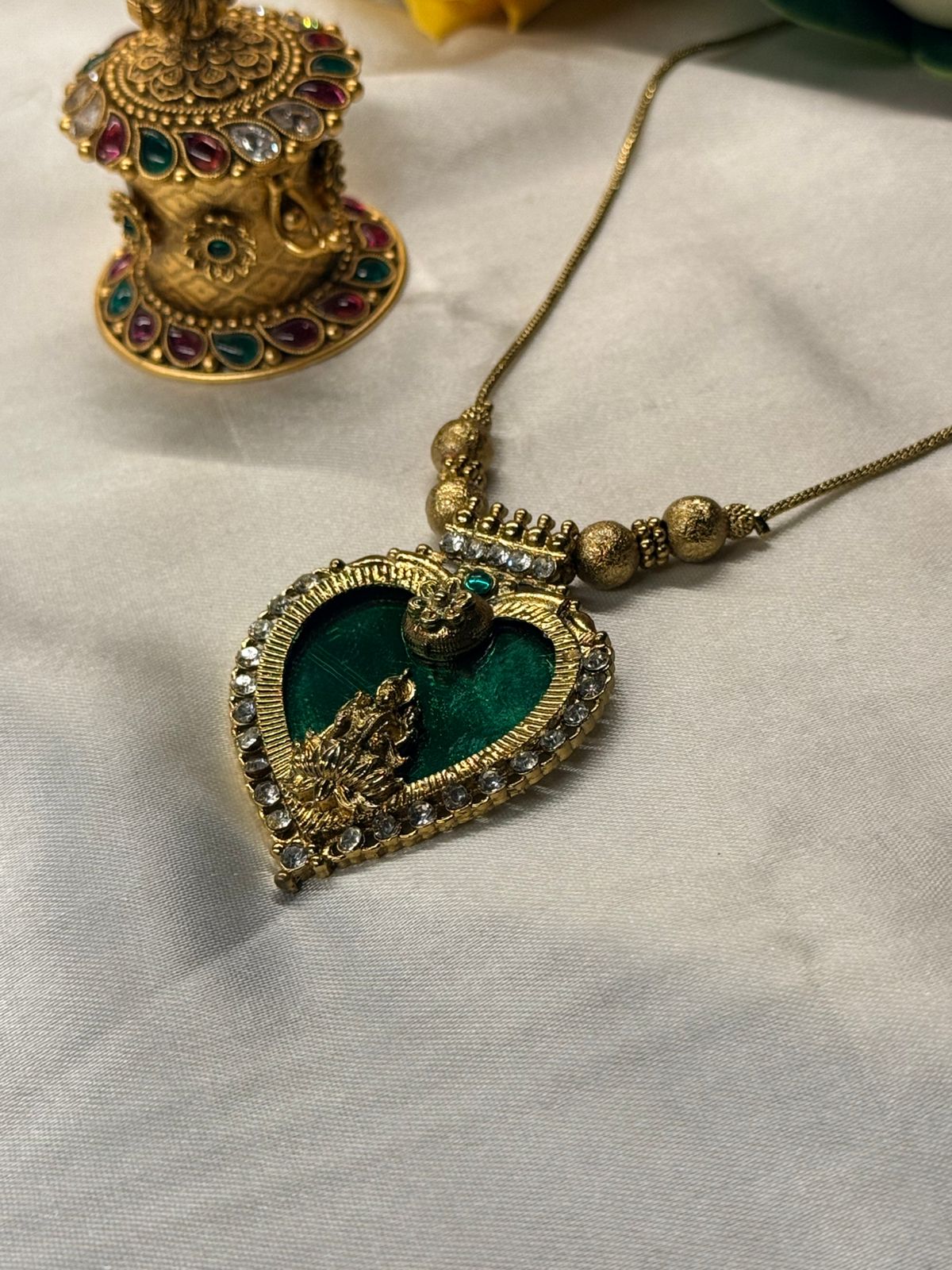 Heart Lakshmi Temple Necklace,llb832