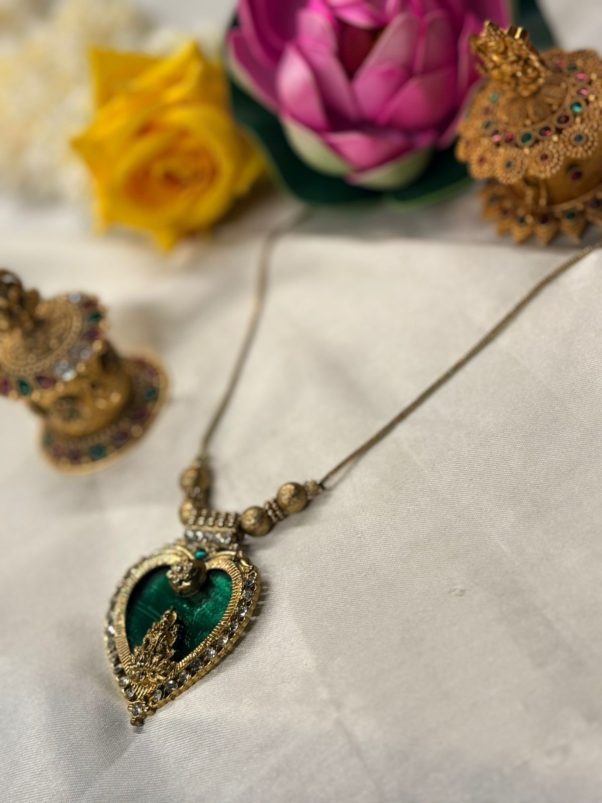 Heart Lakshmi Temple Necklace,llb832