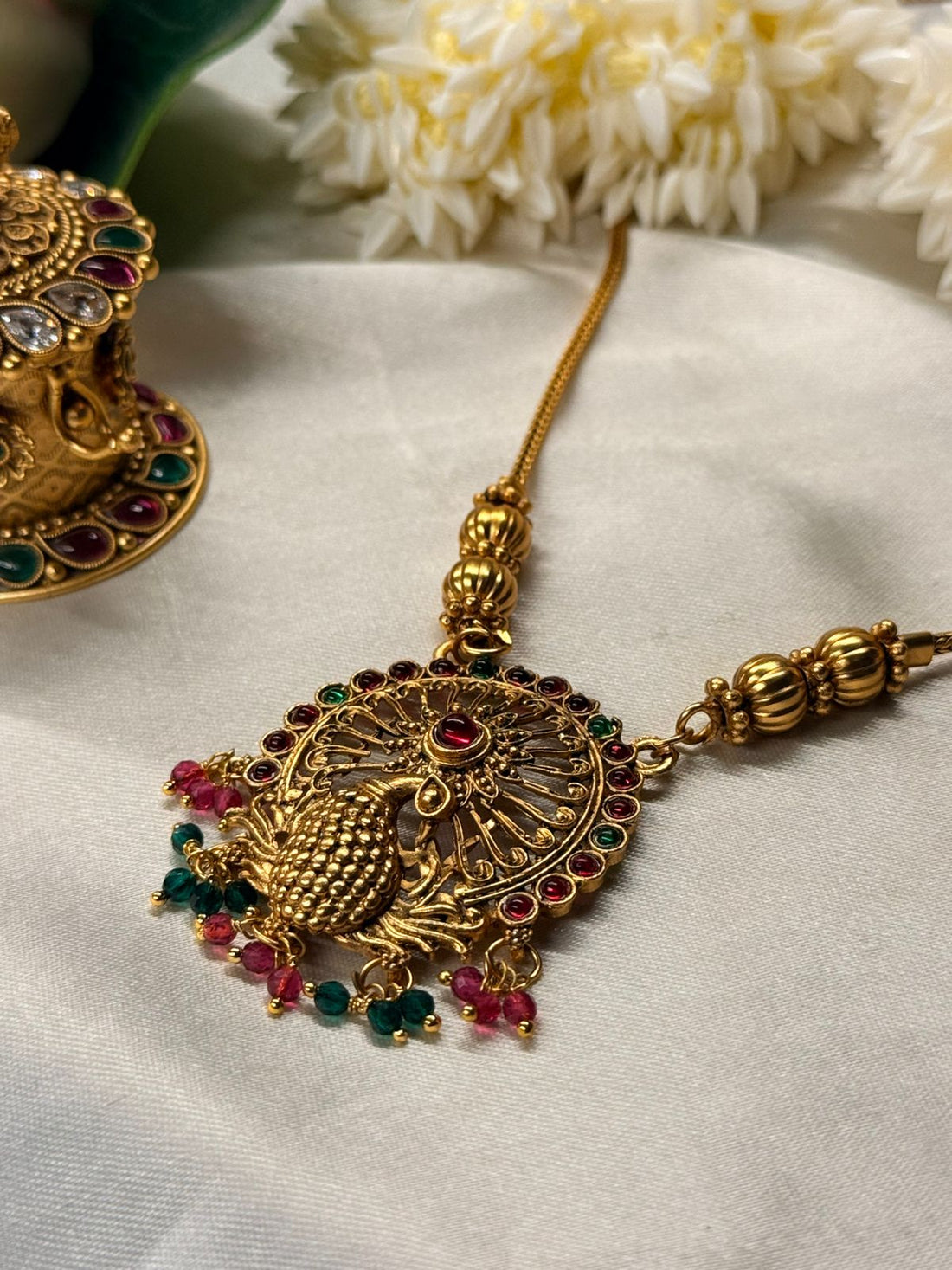 vishu collection,Peacock Design Temple Jewellery Set,llb836
