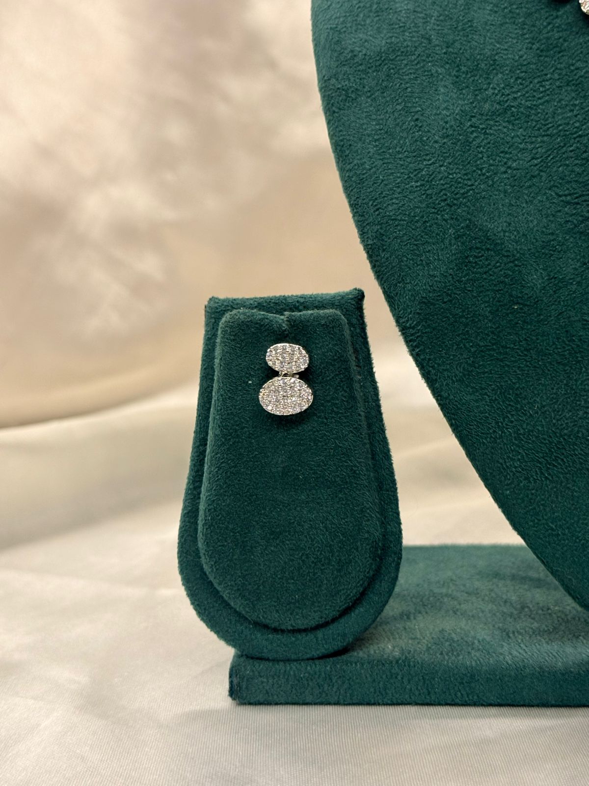 vishu collection,Elegant Silver Crystal Necklace and Stud Earrings,llb854