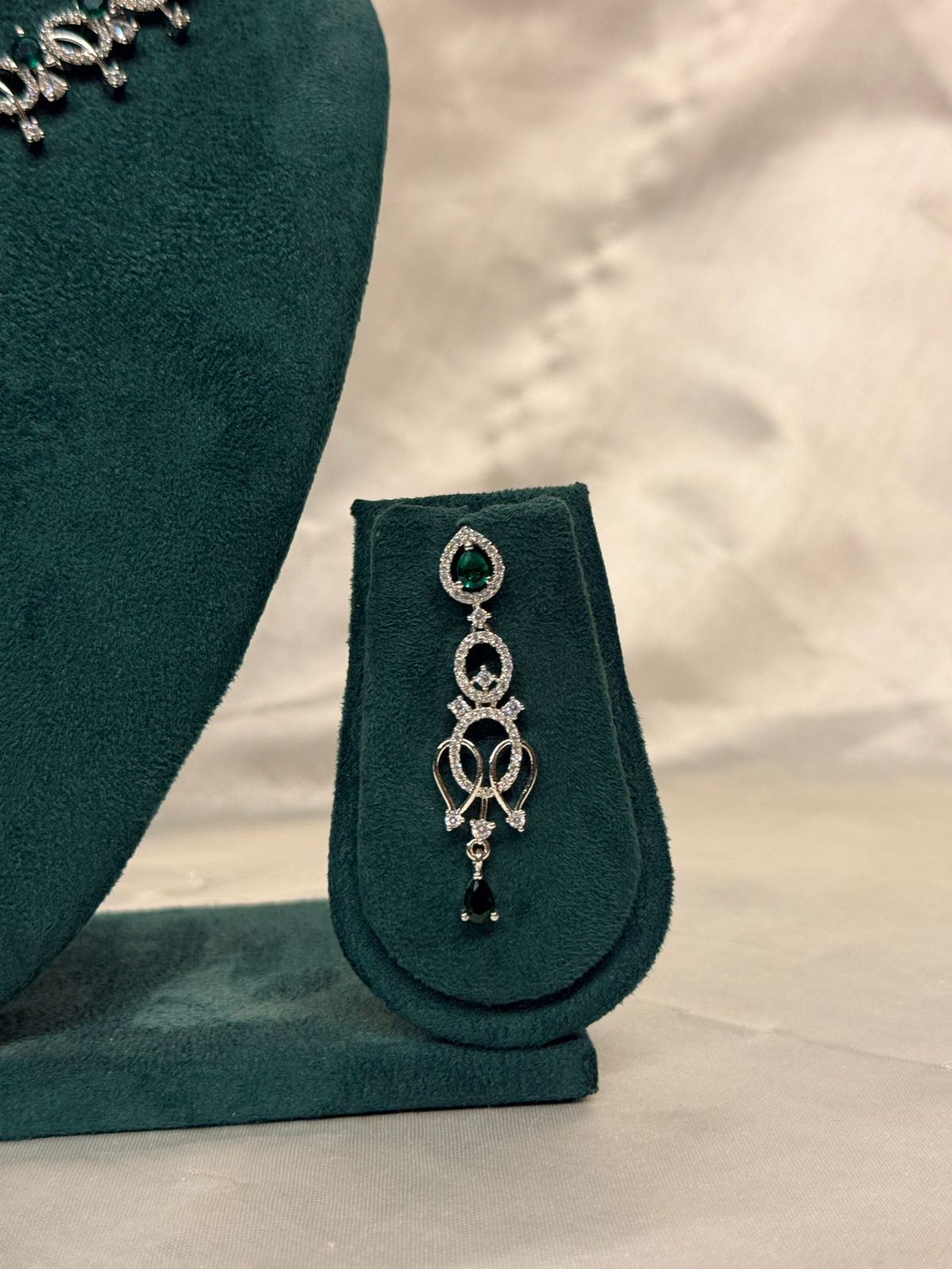 Emerald Green Pear-Cut Jewelry Set,llb846