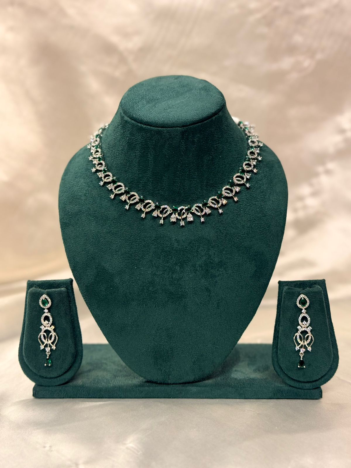 Emerald Green Pear-Cut Jewelry Set,llb846