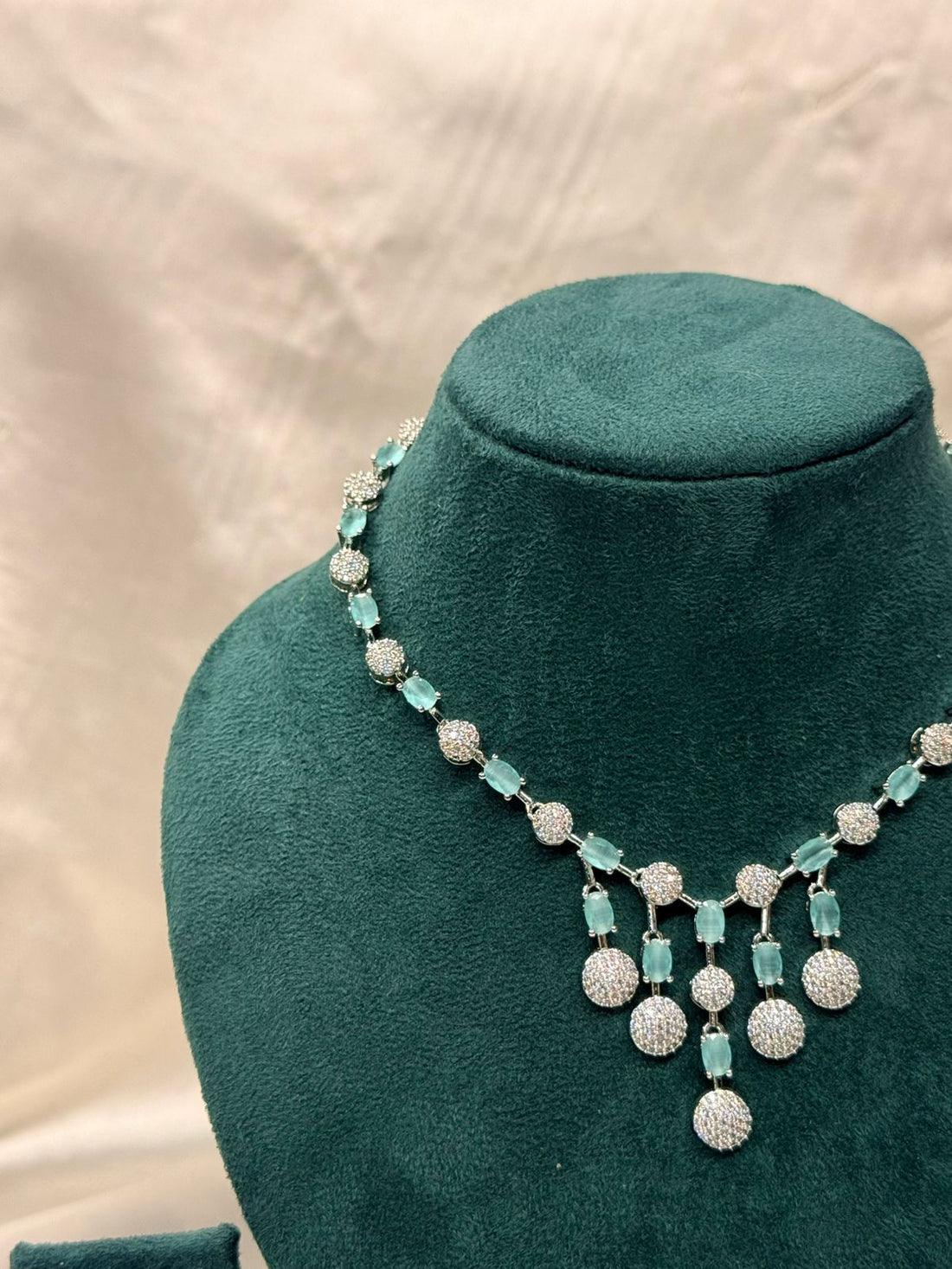 Mint Green Stone Necklace,llb845