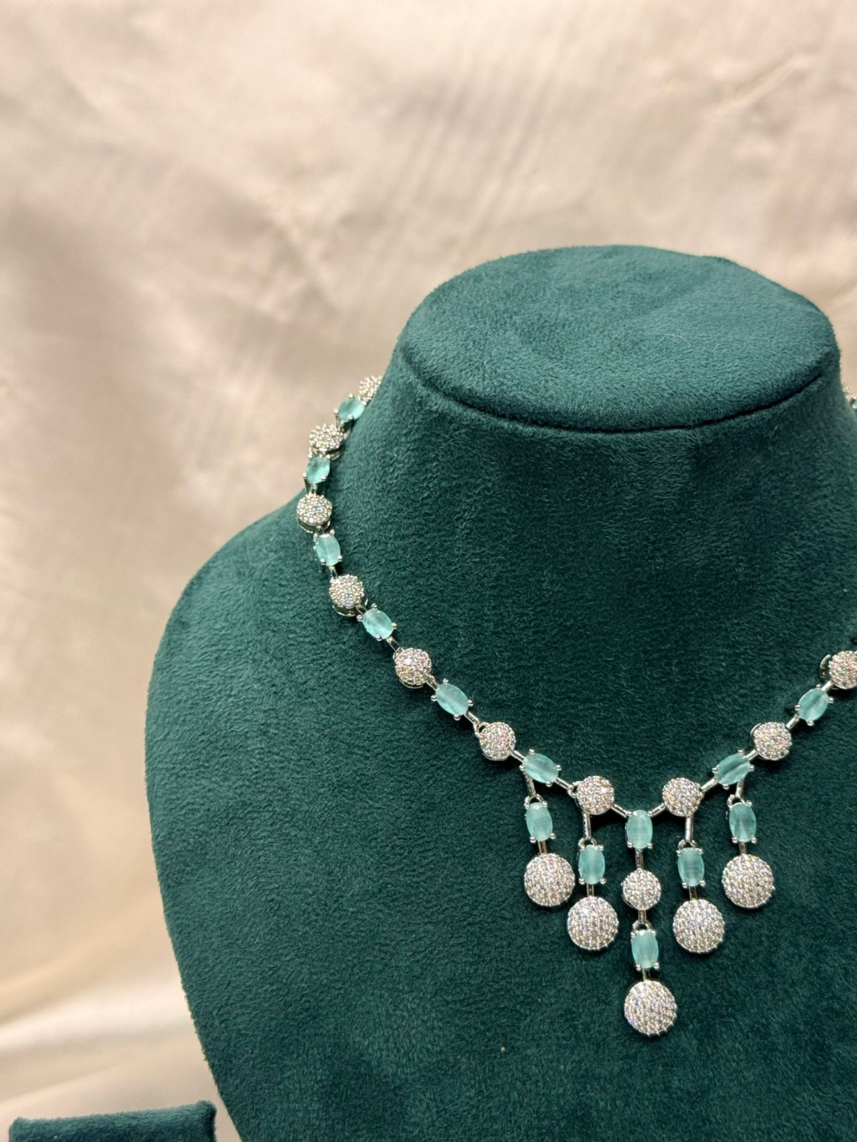Mint Green Stone Necklace,llb845