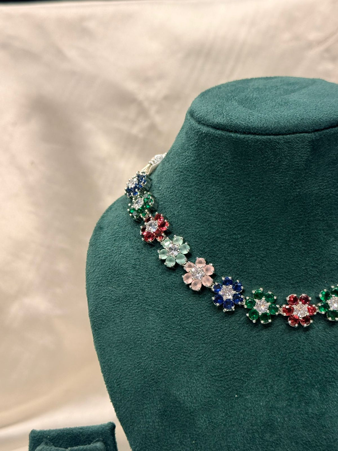 vishu collection,Multi-Color Floral Crystal Jewelry Se,,lb853
