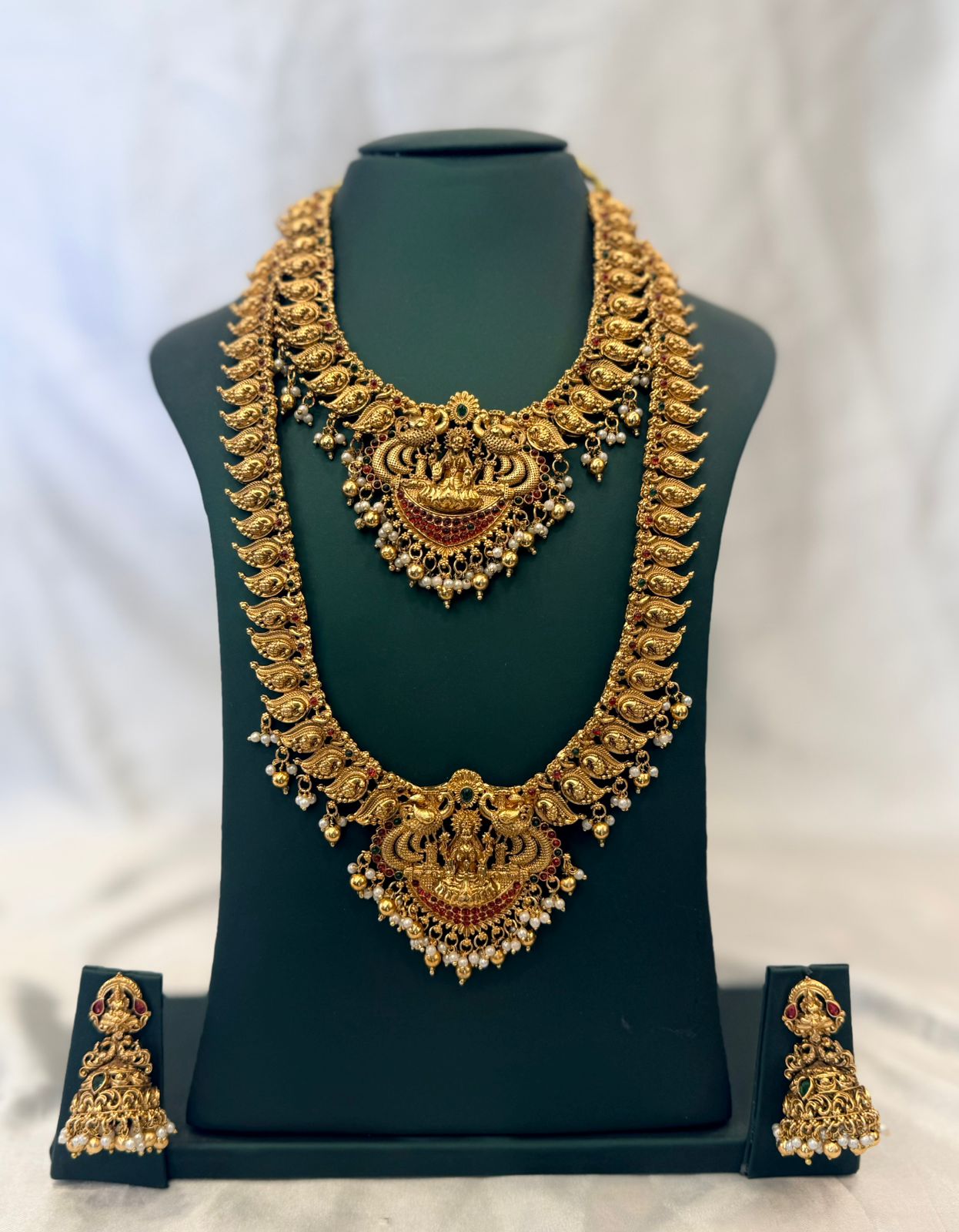 Antique Temple Gold Haram Necklace with Lakshmi,llb862