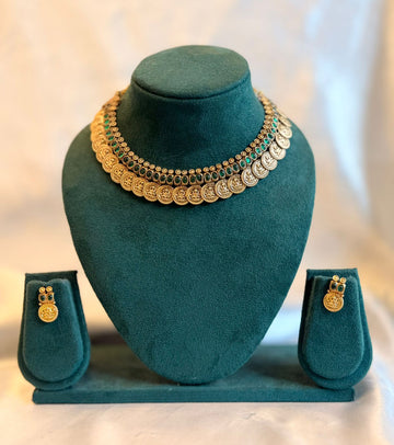 vishu collection greenstone temple necklace,llb882