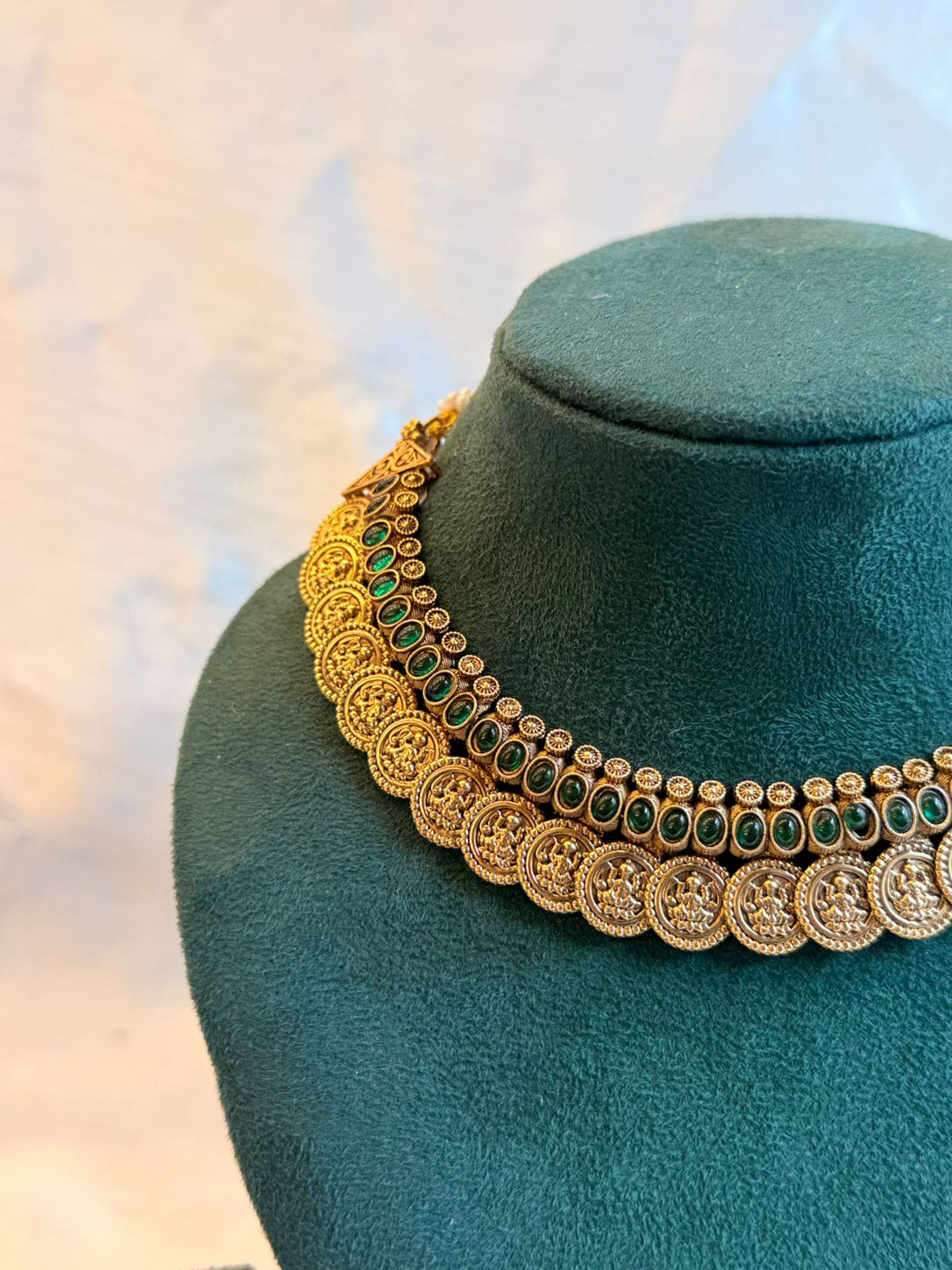 vishu collection greenstone temple necklace,llb882