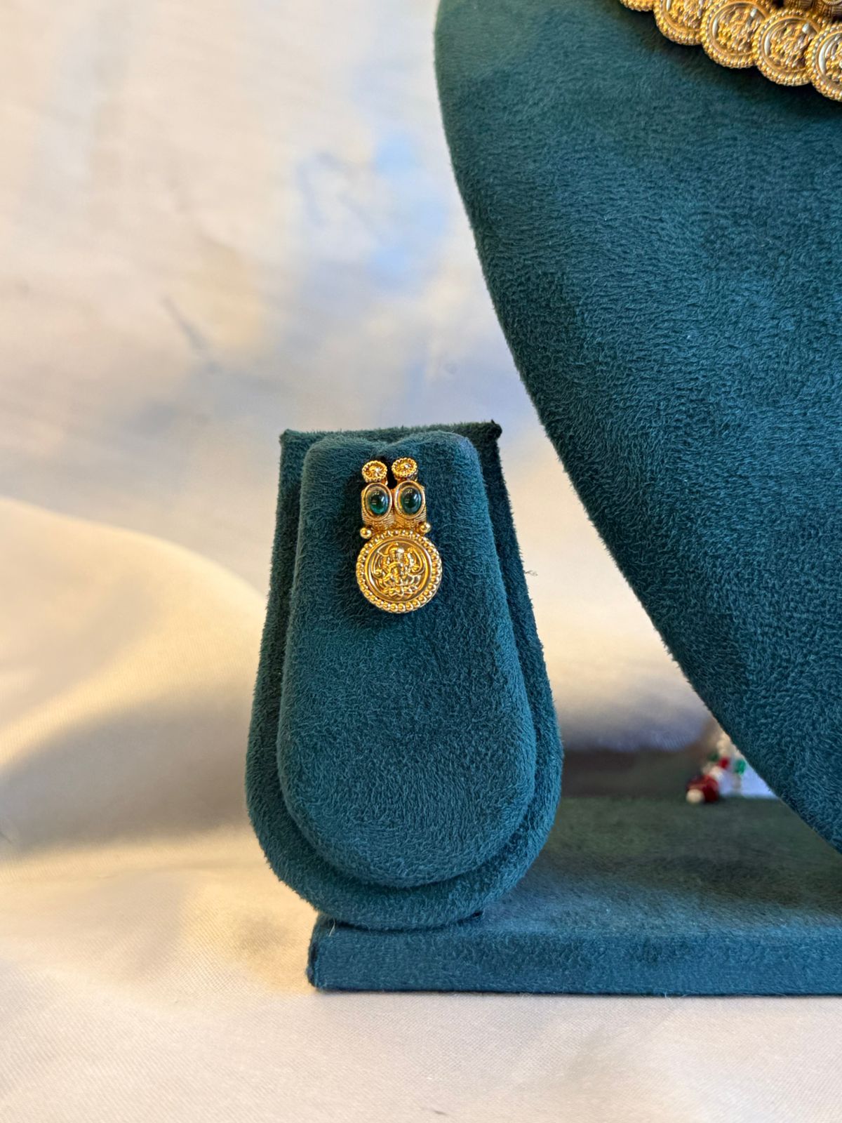 vishu collection greenstone temple necklace,llb882