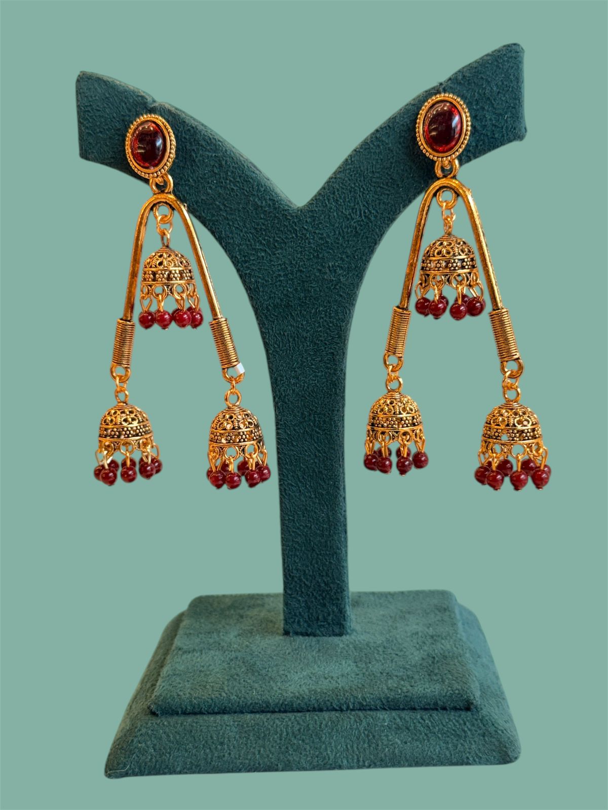 Antique Gold Finish Jhumka Earrings,llb893
