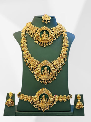 Lakshmi Temple Jewellery Bridal Set,llb905