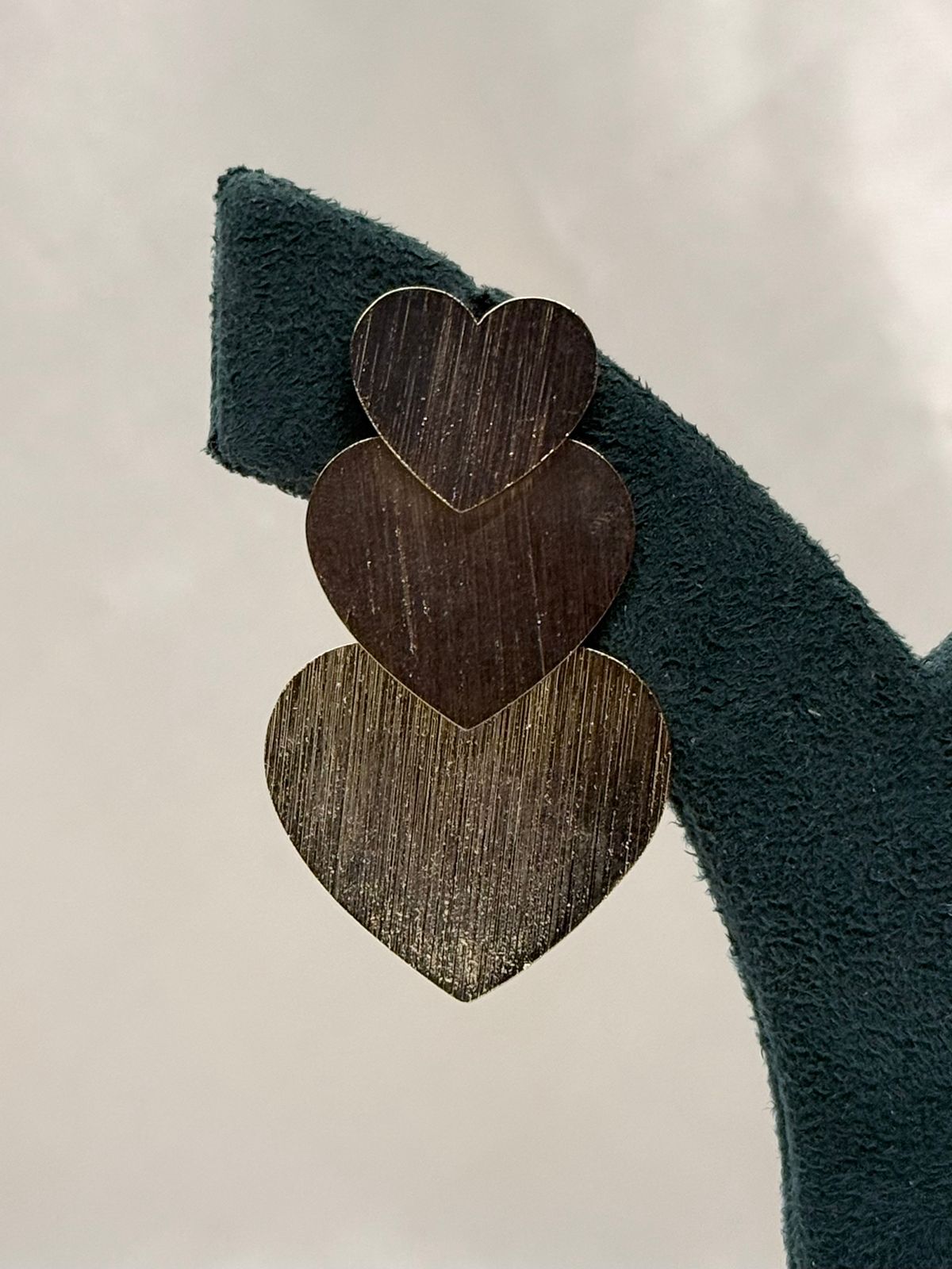 Tri-Tone Heart Drop Earrings for Women,llb704