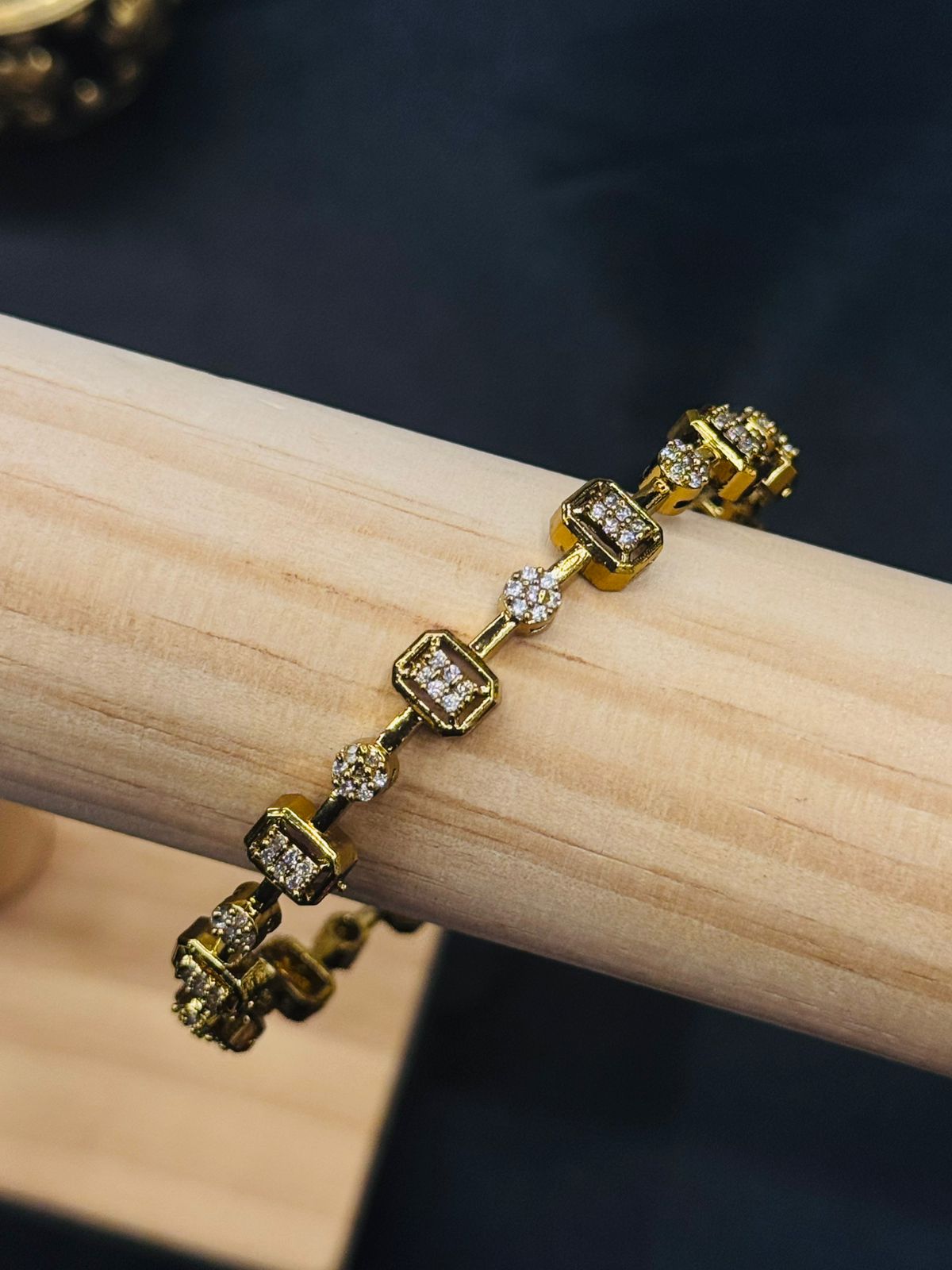 Elegant Gold CZ Bangles | Designer Stone,llb404