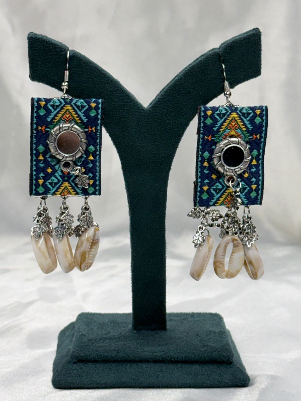 Handmade Embroidered Mirror Earring,llb558