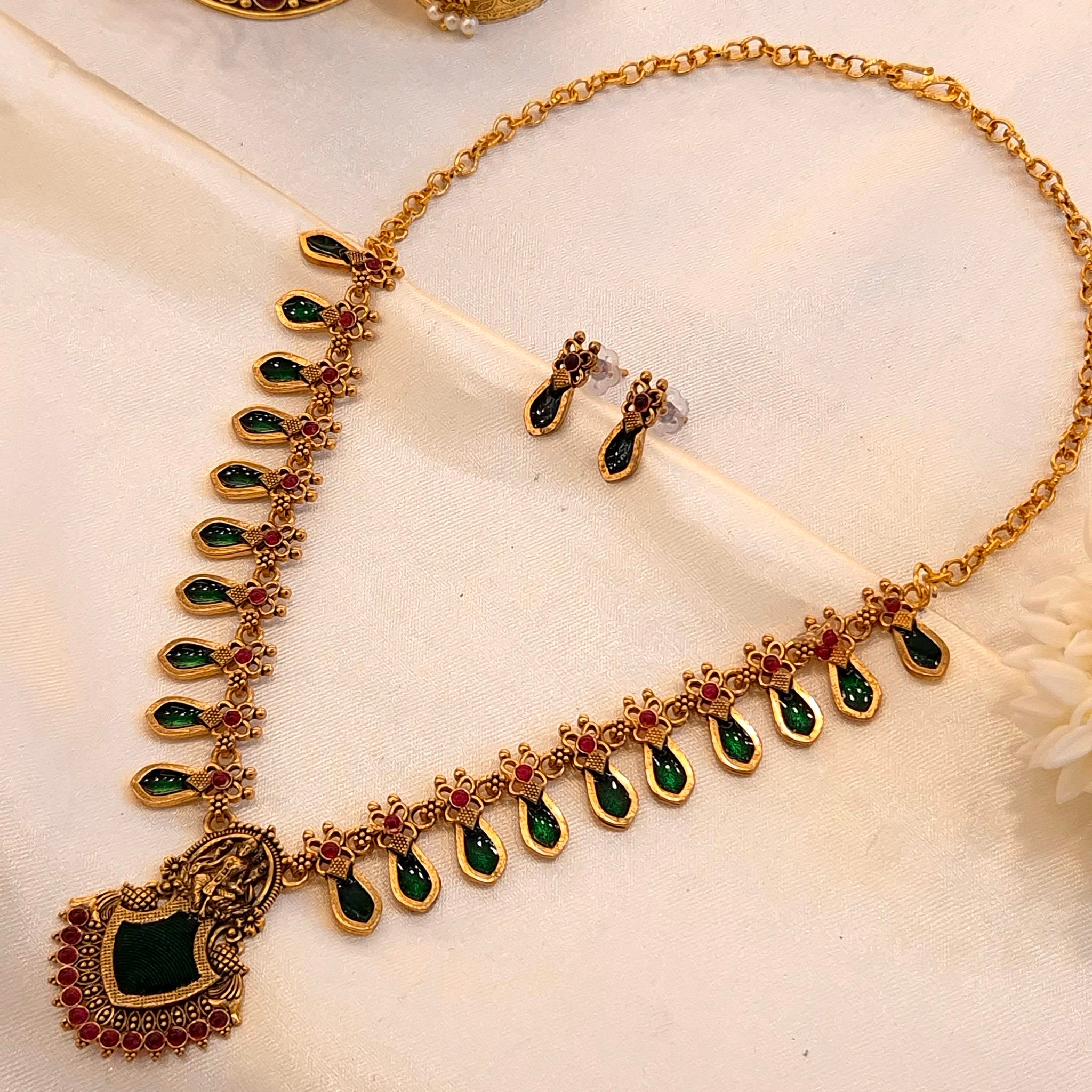 Antique Temple Palakka Lakshmi  Necklace
