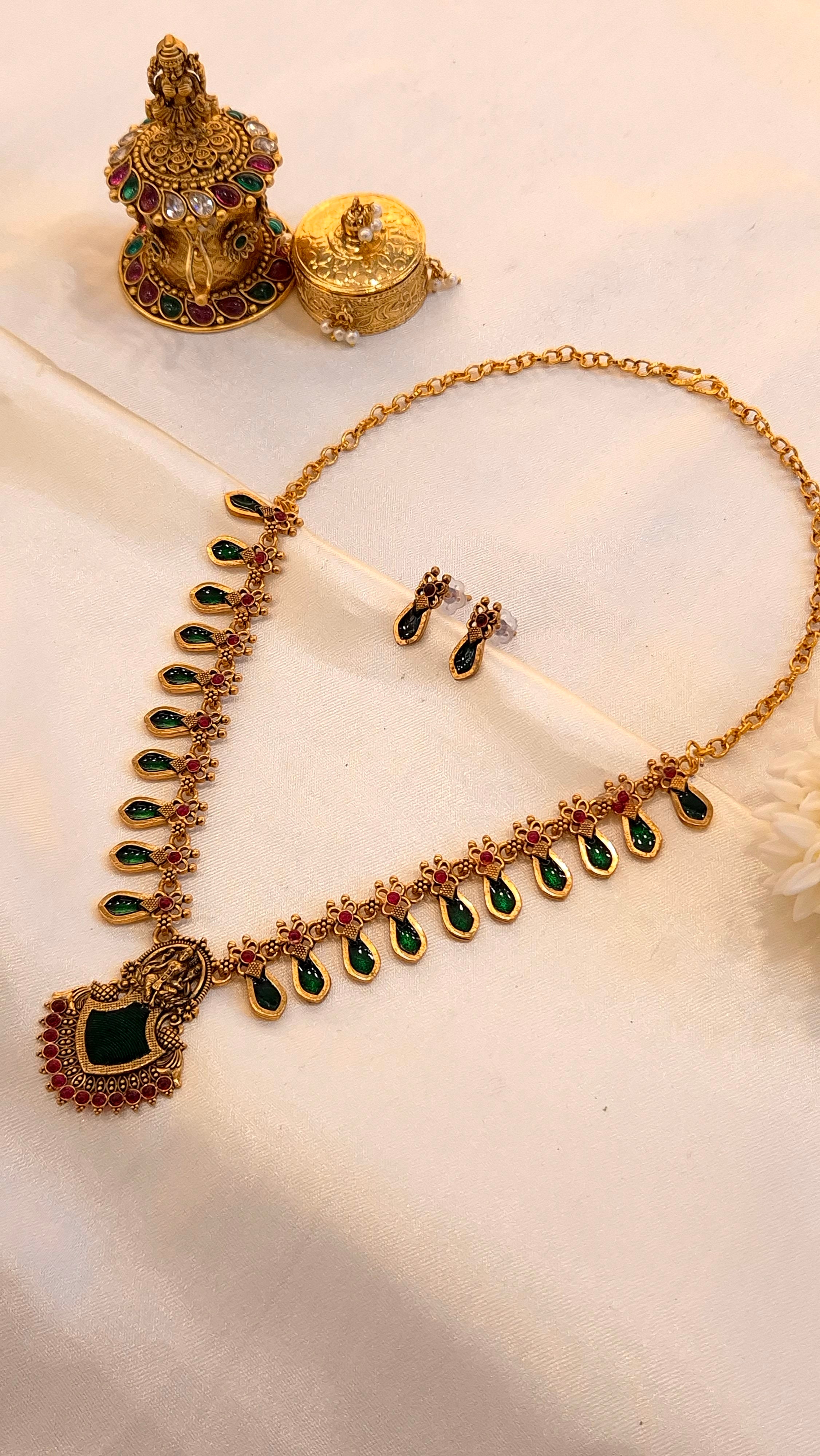 Antique Temple Palakka Lakshmi  Necklace