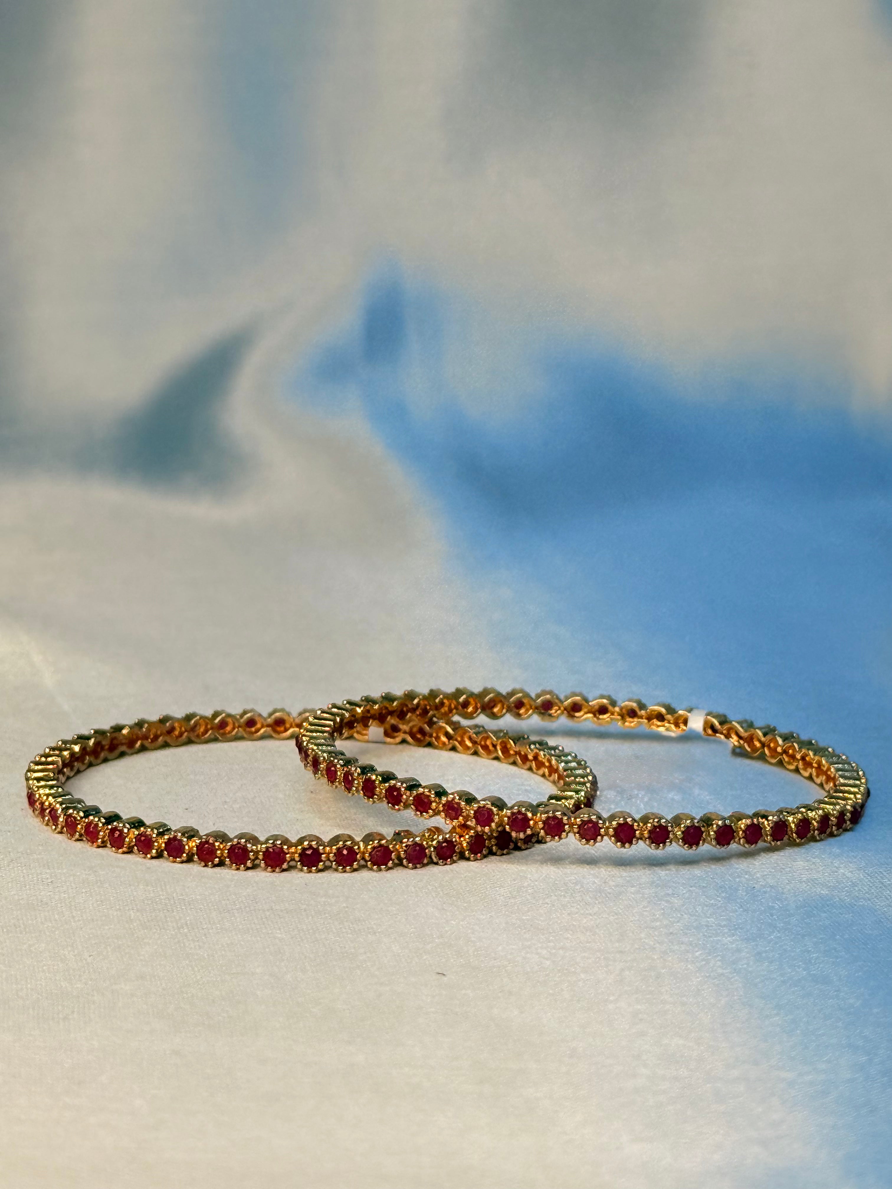 Antique Ruby Line Bangles