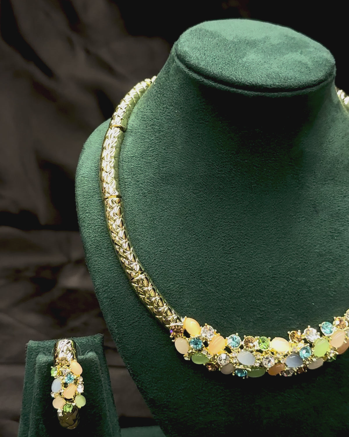 Multicolor Finish Necklace Set with Earrings - Elegant Designer Jewellery | T302505819