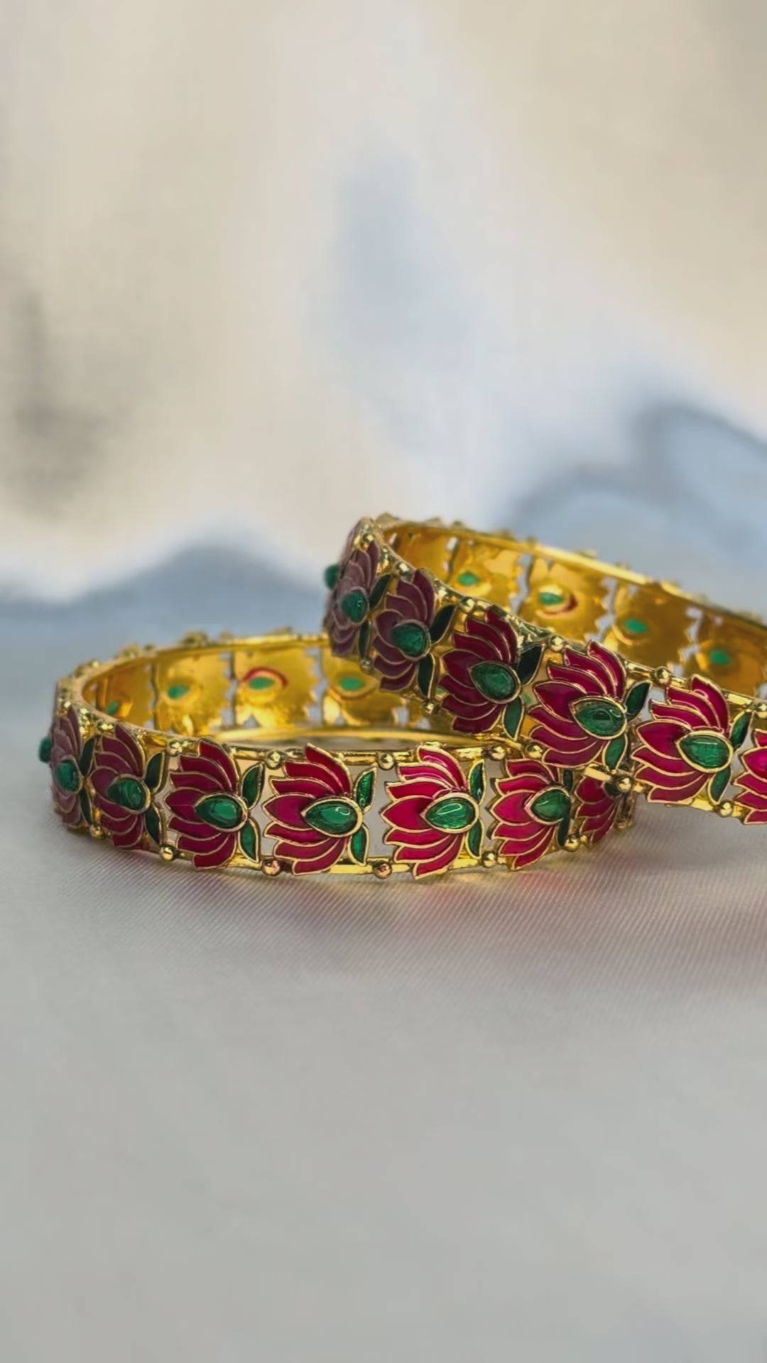 Antique Lotus Bangles - 1 piece