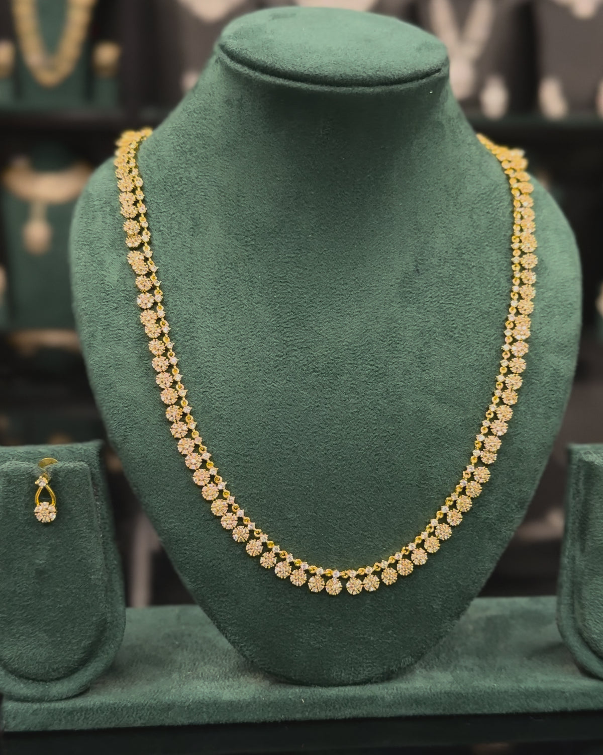 Elegant Gold Floral Necklace Set with Matching Earrings | ONK370