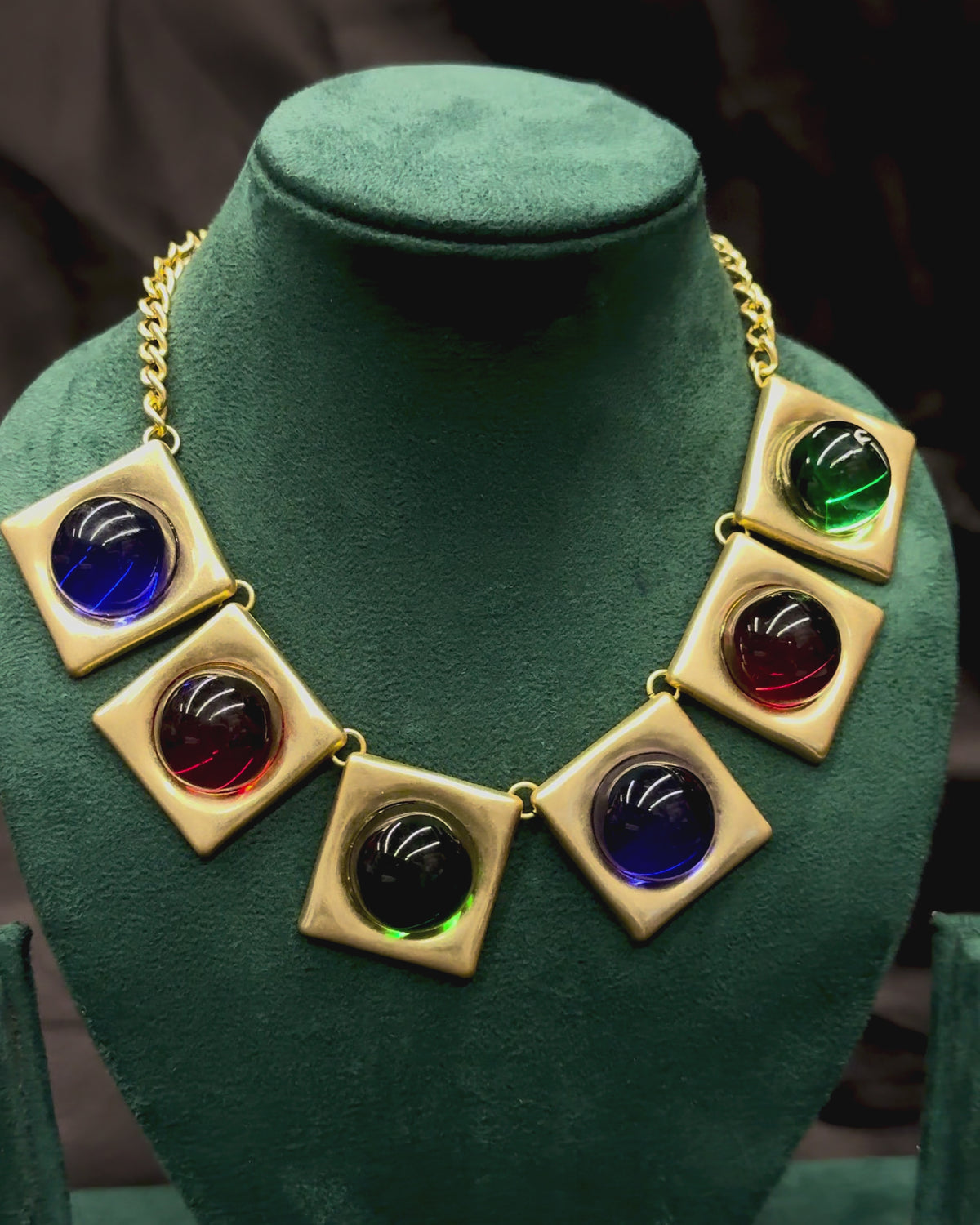 Multicolor Gemstone Statement Necklace | T302511874